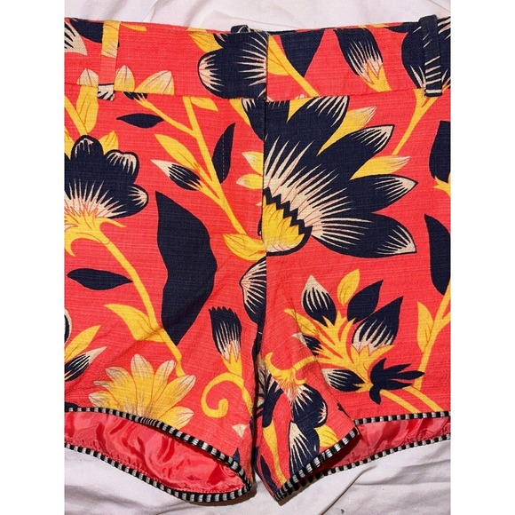 Z2 J Crew Shorts Size 2 Women's Floral Poppy Black Neon Summer Beach - Picture 6 of 7